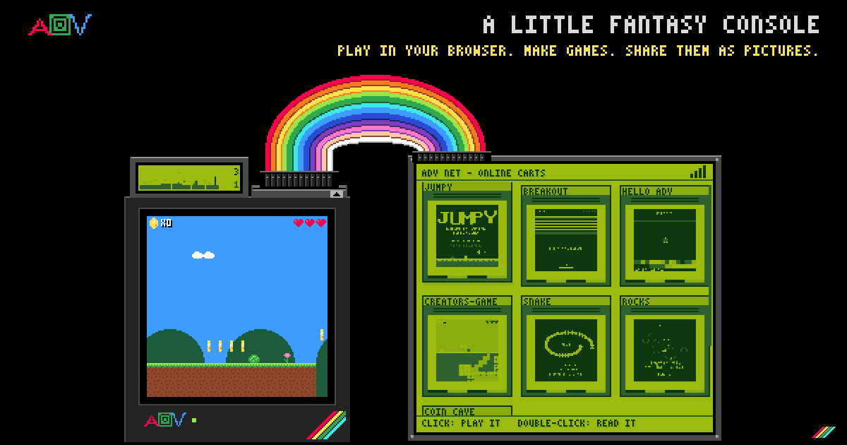 ADV - a free fantasy console: play and make retro pixel games in your ...